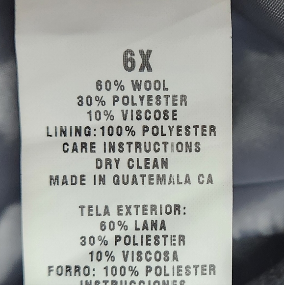 Rothschild Kids Grey Wool Pea Coat size 6 - Picture 6 of 6